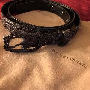 Bottega Veneta Black and Gray Belt